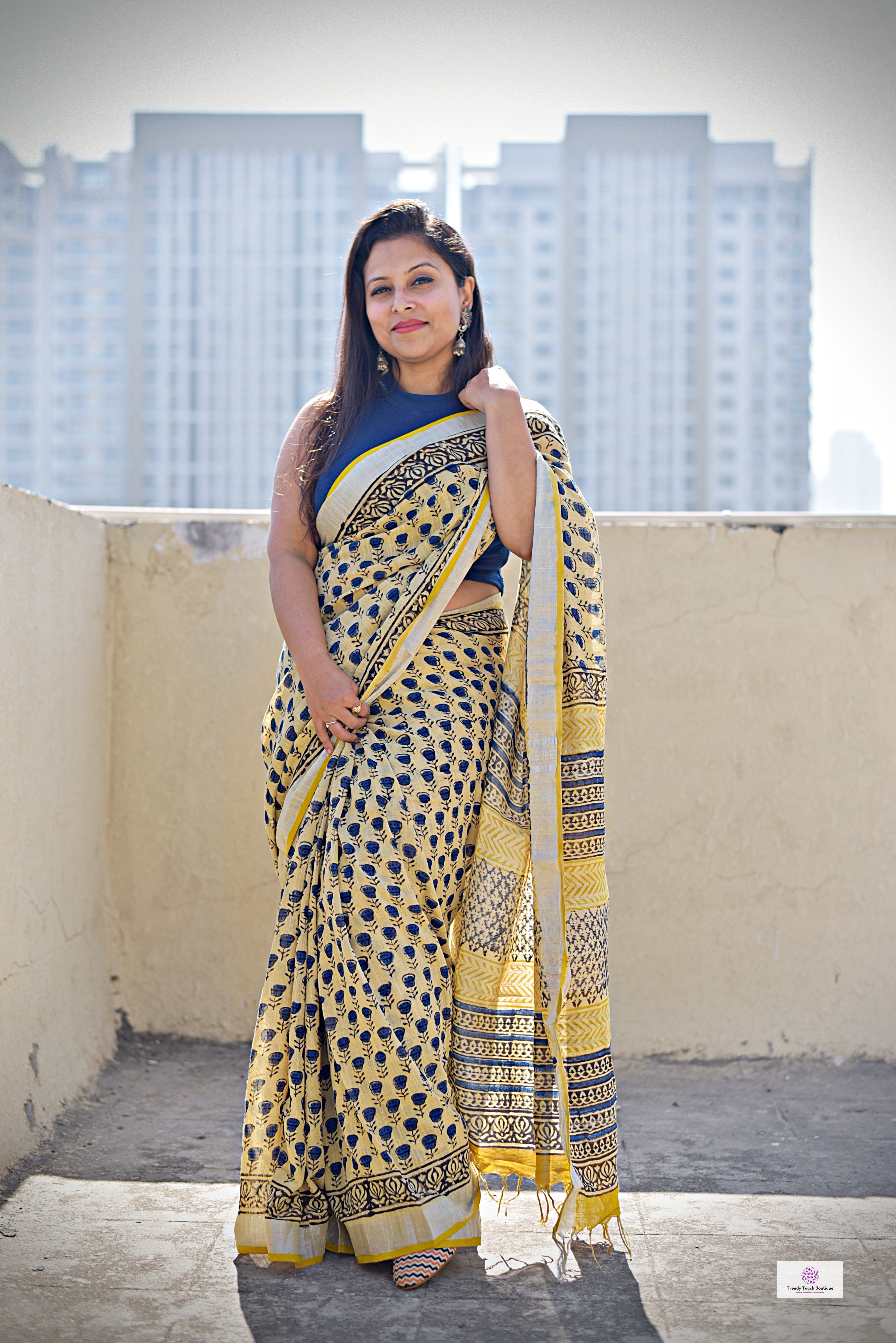 Shop Designer Cotton Handblock Printed Saree at Kaashmira | Flickr