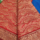 bridal lightweight sarees for gifting semi katan silk blue and red color perfect for bridal trousseau diwali gifts sarees for marriage wedding functions