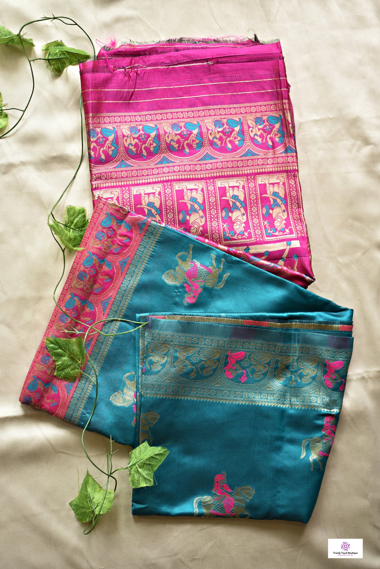 green pink soft baluchari silk saree for wedding and special ocassion lightweight with blouse piece best price