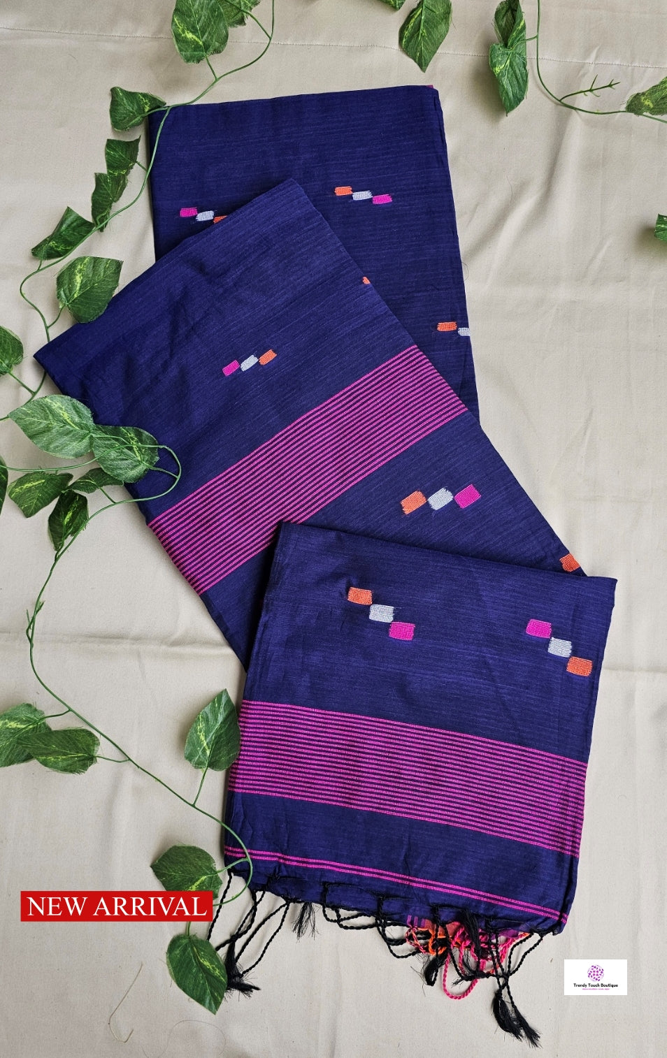 blue bengal cotton handloom saree lightweight summer wear saree fabric with blouse piece best price for office and casual wear