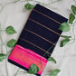 DARIYA - MADURAI SUNGUDI COTTON SAREE (MIDNIGHT BLUE & PINK)