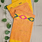 BASANT (PINK TASSELS) BENGAL COTTON HANDLOOM SAREE (YELLOW)