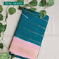 MARINE - MADURAI SUNGUDI COTTON SAREE (TEAL GREEN & BABY PINK)