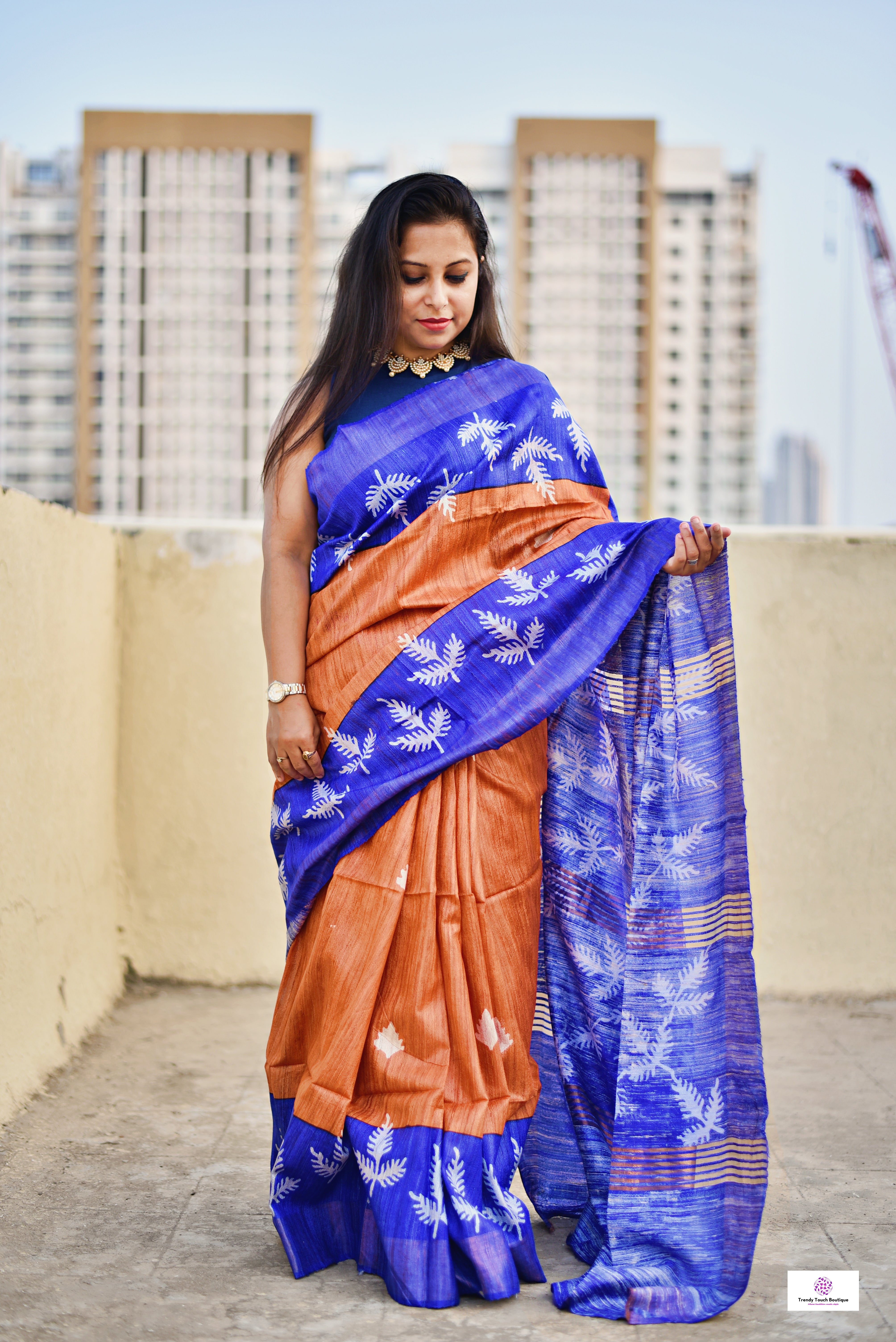 Pure gicha hotsell tussar silk saree