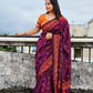 kantha handembroidered designer mulcotton sareeMmagenta purple orange office corporate events and family functions and ceremonies best summer fabric best price marriage wedding ceremonies functions saree