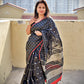 black red silk cotton office wear formal wear sarees check pattern with blouse piece contrast best price online handloom