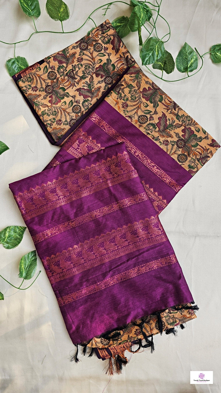 kalyani cotton gadwal kalamkari print peach magenta saree lightweight for office and special function with blouse piece best price