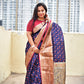 kanjivaram saree blue copper zari work bridal & wedding functions best price lightweight silk saree with blouse piece