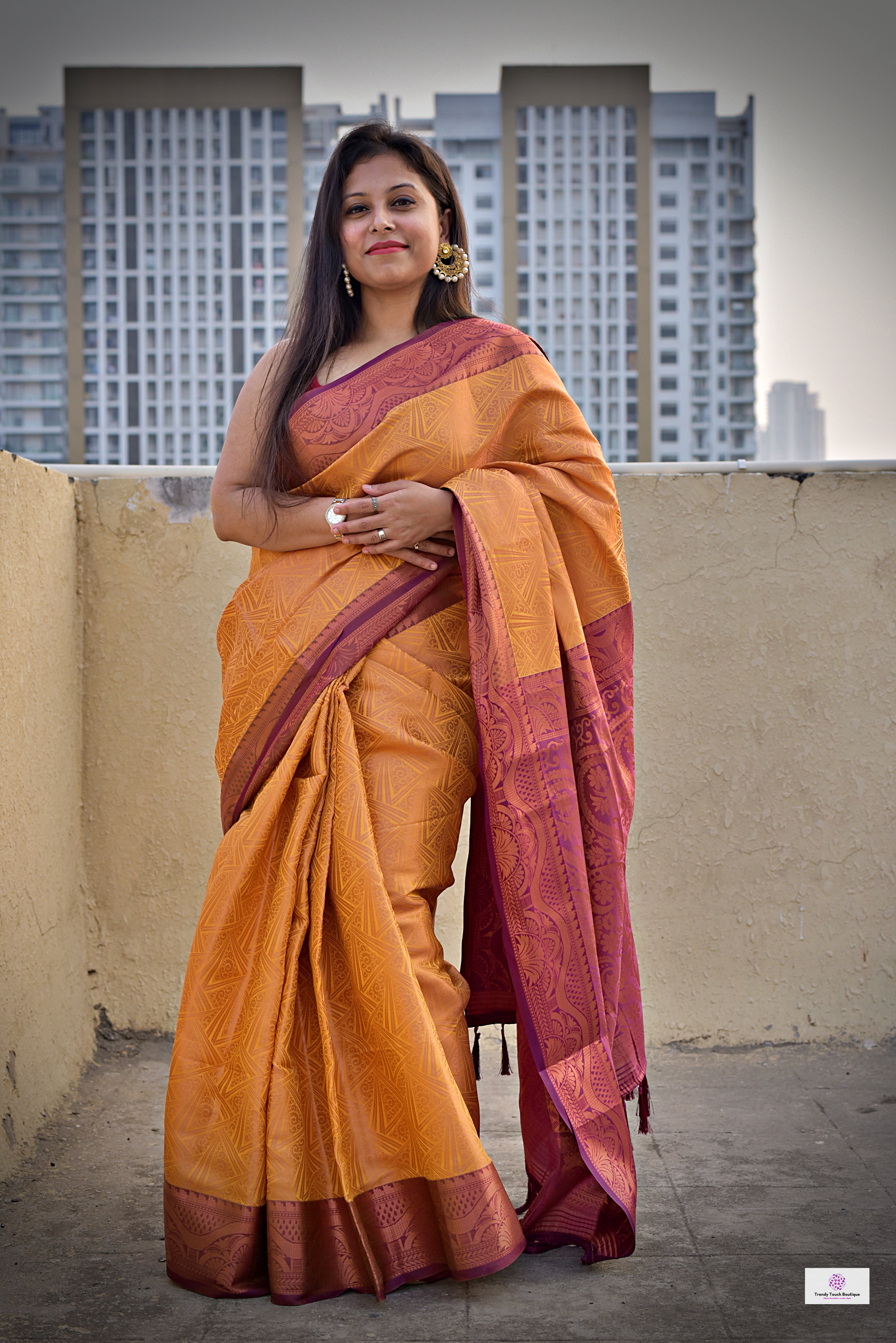 Navy Blue Banarasi Soft Silk Saree