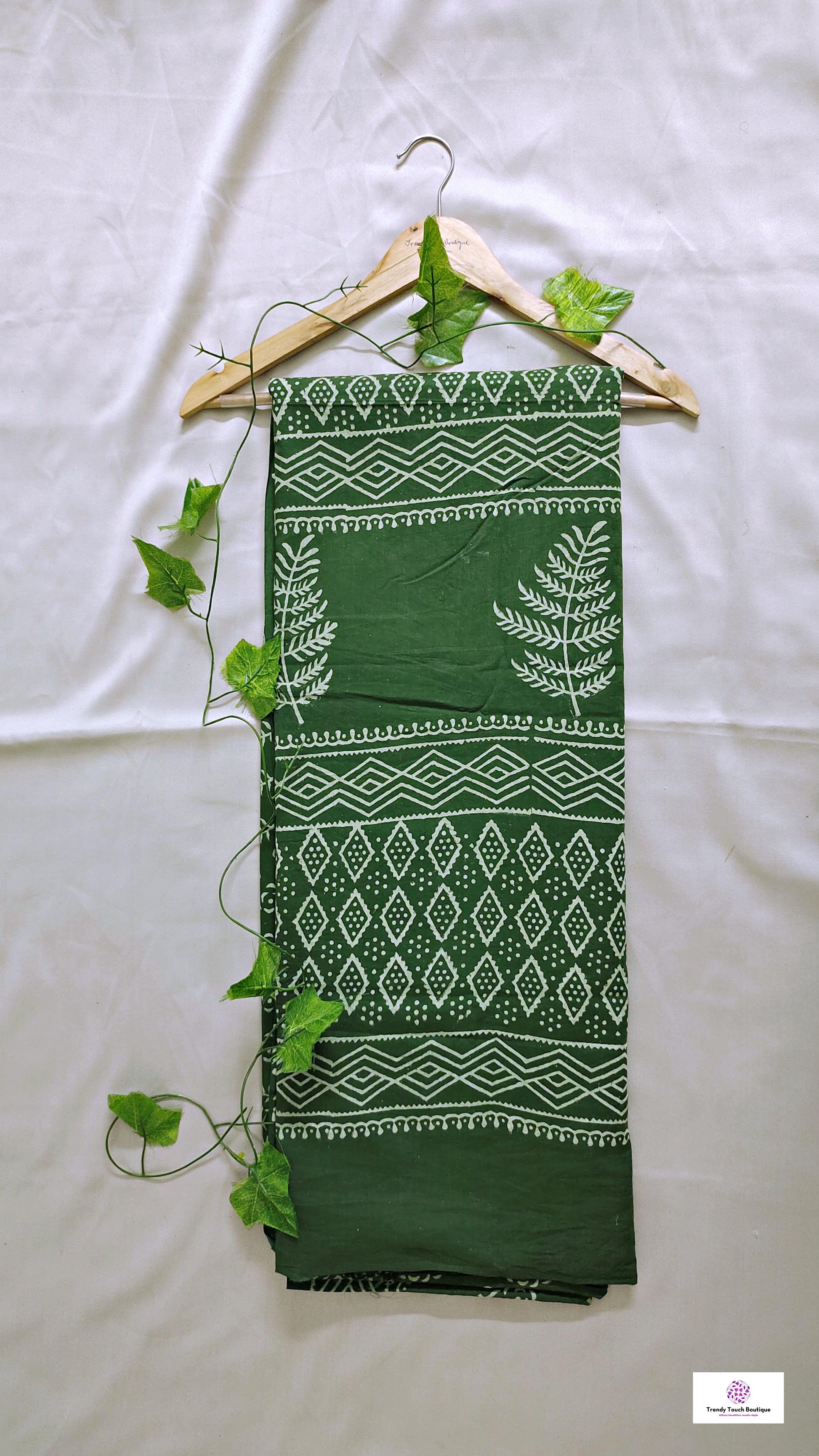 handblockprint green mulcotton saree best summer fabric office and casual saree styling best price with blouse piece