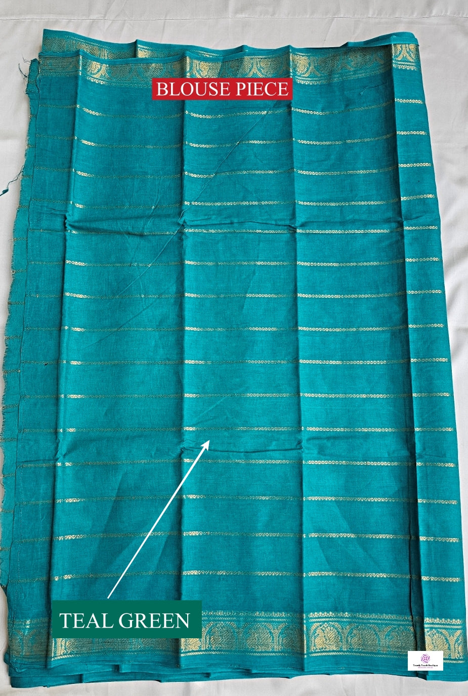 SEA - MADURAI SUNGUDI COTTON SAREE (TEAL GREEN & CREAM)