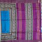 NEELI - MADHUBANI & BISHNUPURI PRINT - SEMI TUSSAR SILK SAREE (BLUE & PURPLE)