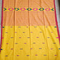 BASANT (PINK TASSELS) BENGAL COTTON HANDLOOM SAREE (YELLOW)