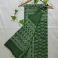 handblockprint green mulcotton saree best summer fabric office and casual saree styling best price with blouse piece