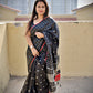 black red silk cotton office wear formal wear sarees check pattern with blouse piece contrast best price online handloom