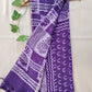  best summer handwoven handloom fabric handblock print organic slub linen saree violet lavender mauve purple color at best price online with blouse piece for office wear or everyday styling!