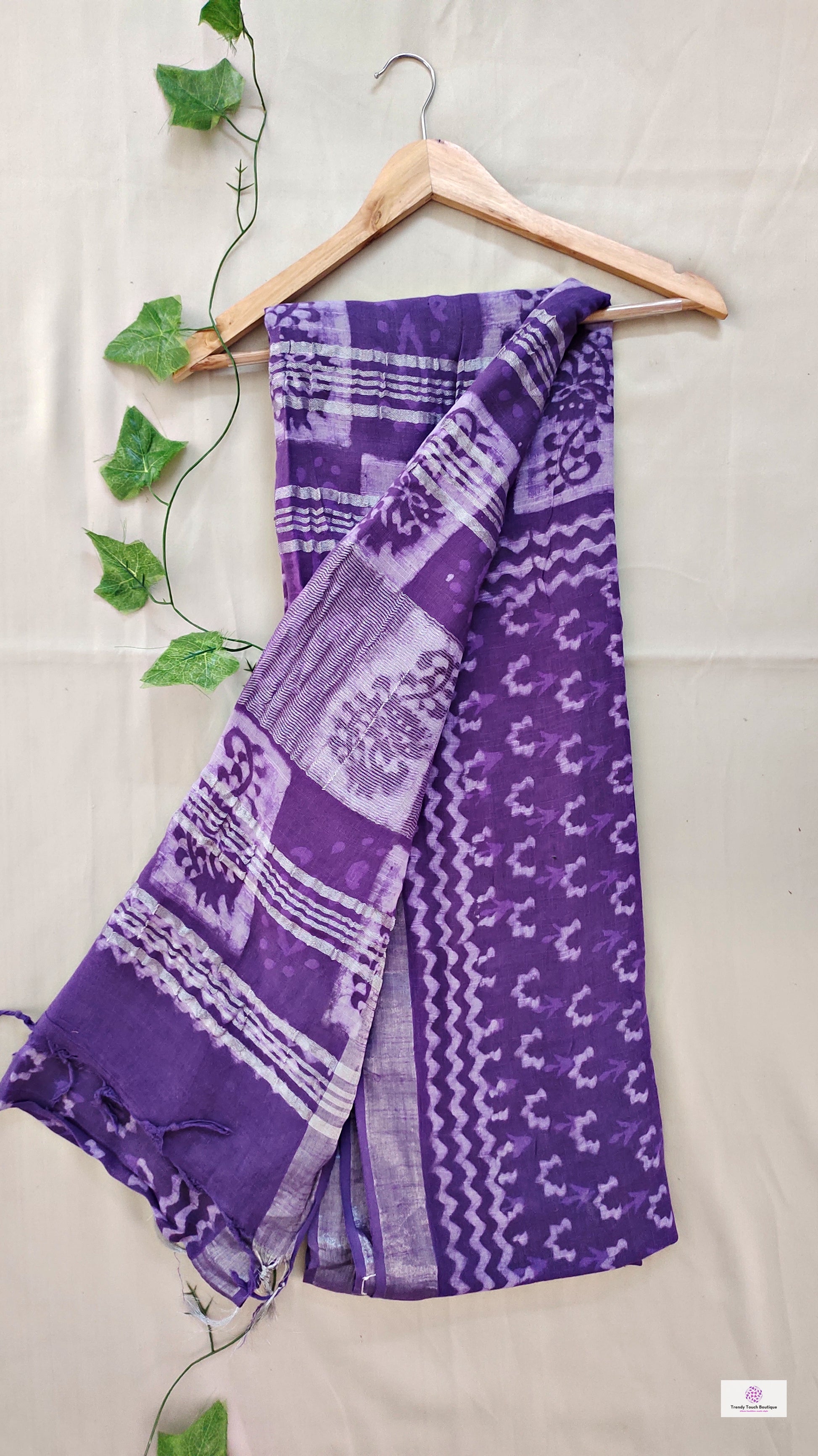  best summer handwoven handloom fabric handblock print organic slub linen saree violet lavender mauve purple color at best price online with blouse piece for office wear or everyday styling!