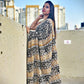 EARTHY BLOOM - HANDBLOCK PRINT - MULCOTTON SAREE