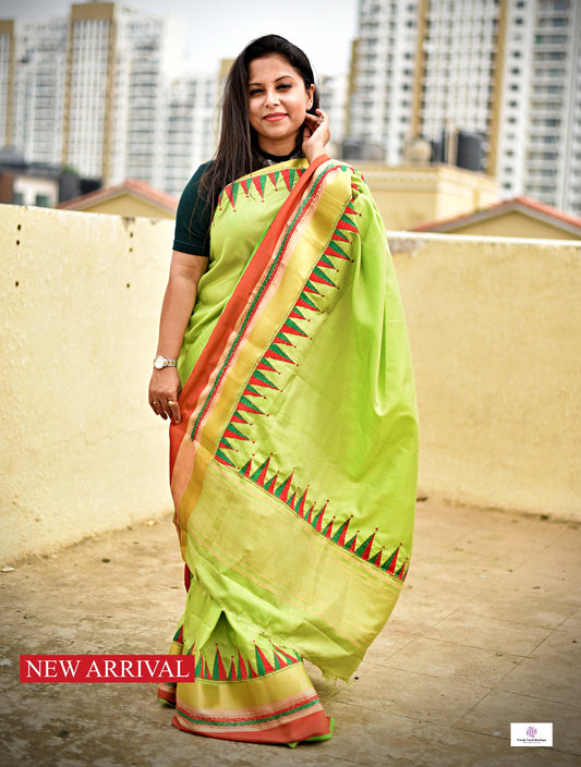 ABSYNTHE - KANTHA HAND EMBROIDERED - KATAAN SILK SAREE