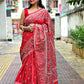 Red kantha stitch saree online reverse kantha work art silk bangalore silk saree best price office wear saree wedding saree gift