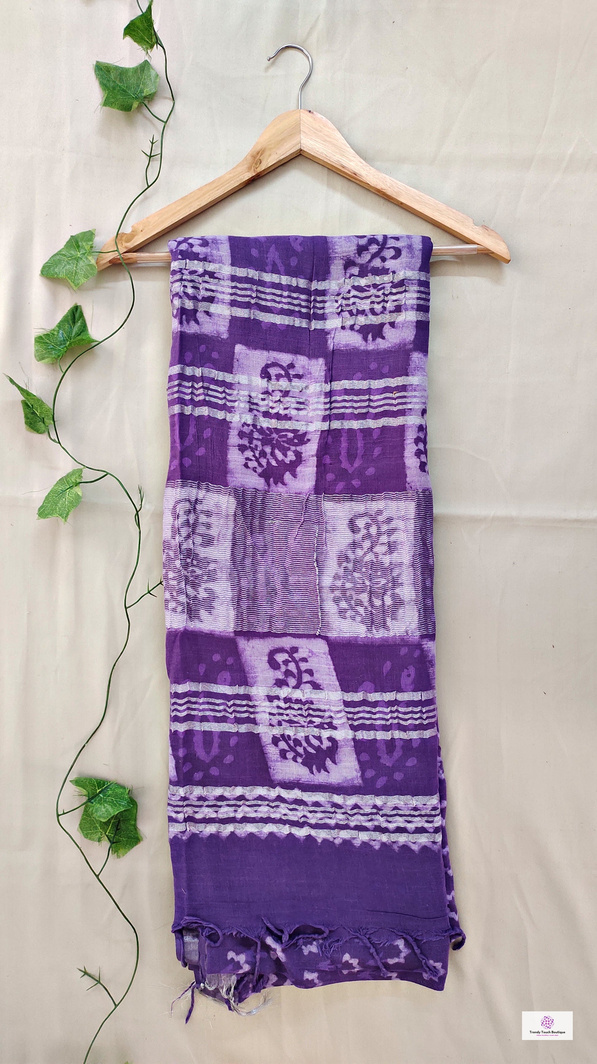  best summer handwoven handloom fabric handblock print organic slub linen saree violet lavender mauve purple color at best price online with blouse piece for office wear or everyday styling!