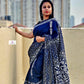 Kantha Stitch Work hand embroidered Midnight Blue Designer Soft Blended Bangalore Silk Saree best price new design festive fashion wedding party wear marriage function special occasion with blouse piece