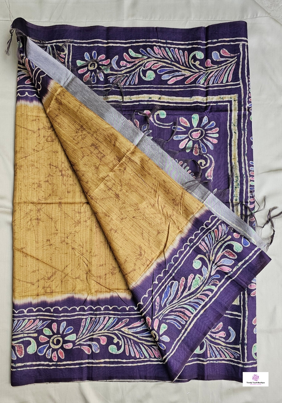 TULIKA - TULI BATIK (DIGITAL PRINT) - SEMI TUSSAR SILK SAREE