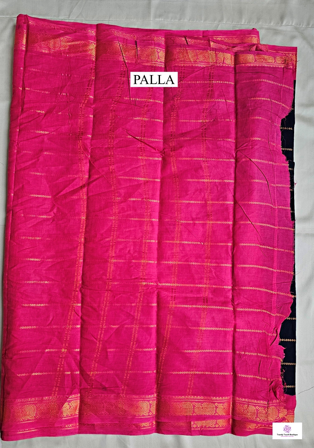 DARIYA - MADURAI SUNGUDI COTTON SAREE (MIDNIGHT BLUE & PINK)