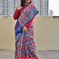 handblock print best summer fabric mulcotton saree office wear and lightweight summer sarees best price red and blue for teachers and corporate women