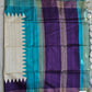 TRINA - GANGA-JAMUNA BORDER - SEMI GHICHA SILK (TEAL GREEN & PURPLE)