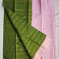 OLIVE - MADURAI SUNGUDI COTTON SAREE (OLIVE GREEN & PINK)