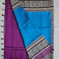 NEELI - MADHUBANI & BISHNUPURI PRINT - SEMI TUSSAR SILK SAREE (BLUE & PURPLE)