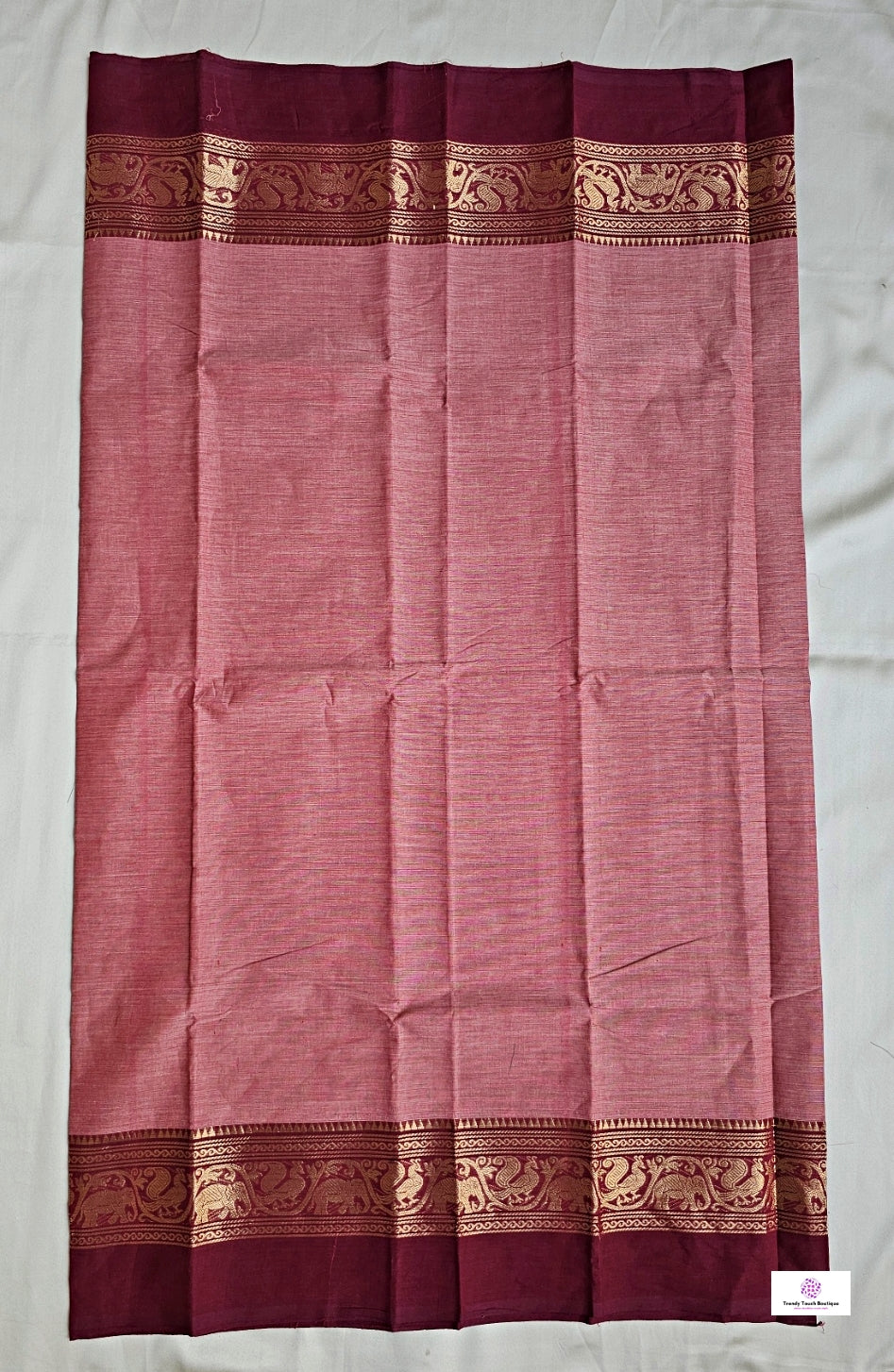 BLUSH - CHETTINAD COTTON SAREE (BLUSH MAROON & DARK MAROON)