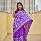 purple kantha hand embroidered designer silk saree purple and white thread fioral work for wedding functions and events best fabric best price