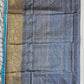 GREY LEAF - LEAF PRINT - SEMI TUSSAR SILK SAREE (GREY)