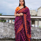 kantha handembroidered designer mulcotton sareeMmagenta purple orange office corporate events and family functions and ceremonies best summer fabric best price marriage wedding ceremonies functions saree