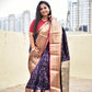 kanjivaram saree blue copper zari work bridal & wedding functions best price lightweight silk saree with blouse piece