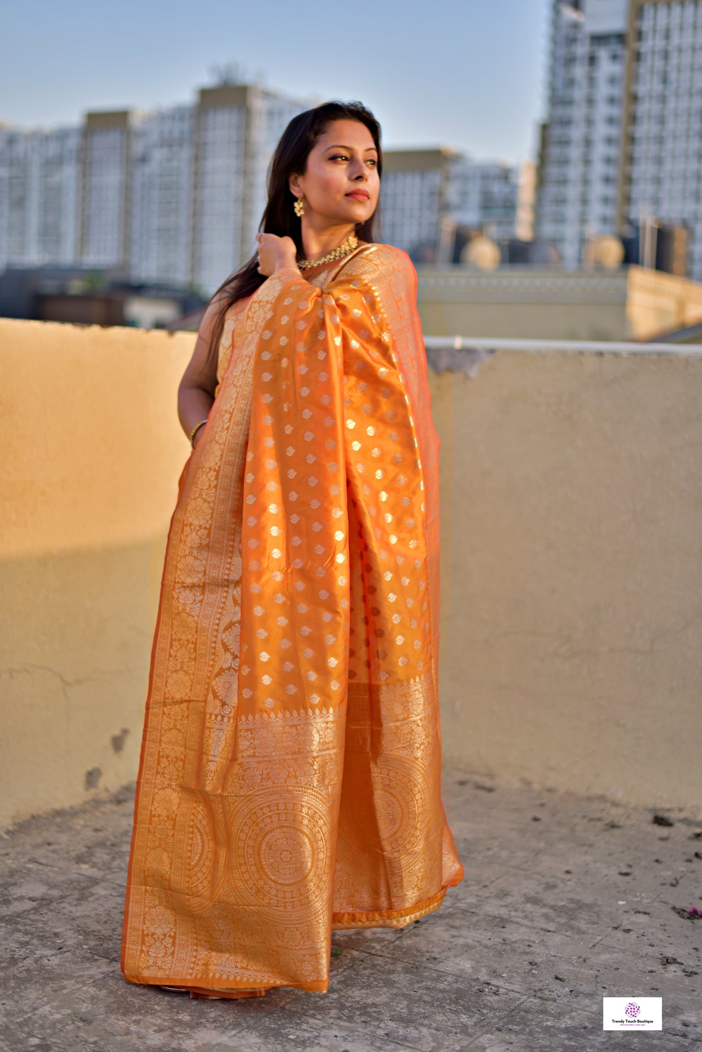 SWARNO - BANARASI SILK SAREE - OCHRE YELLOW