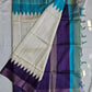 TRINA - GANGA-JAMUNA BORDER - SEMI GHICHA SILK (TEAL GREEN & PURPLE)