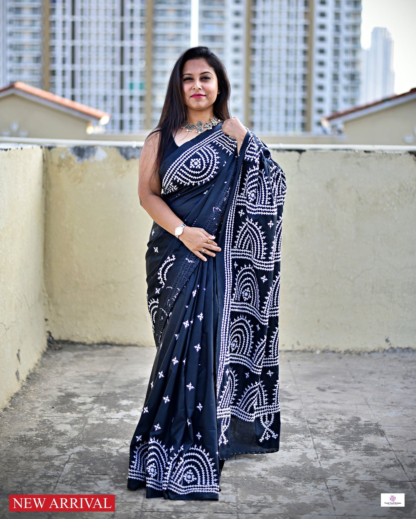 kutch handembroidered designer black blended bangalore silk saree with blouse piece for office and special festive celebration styling best price