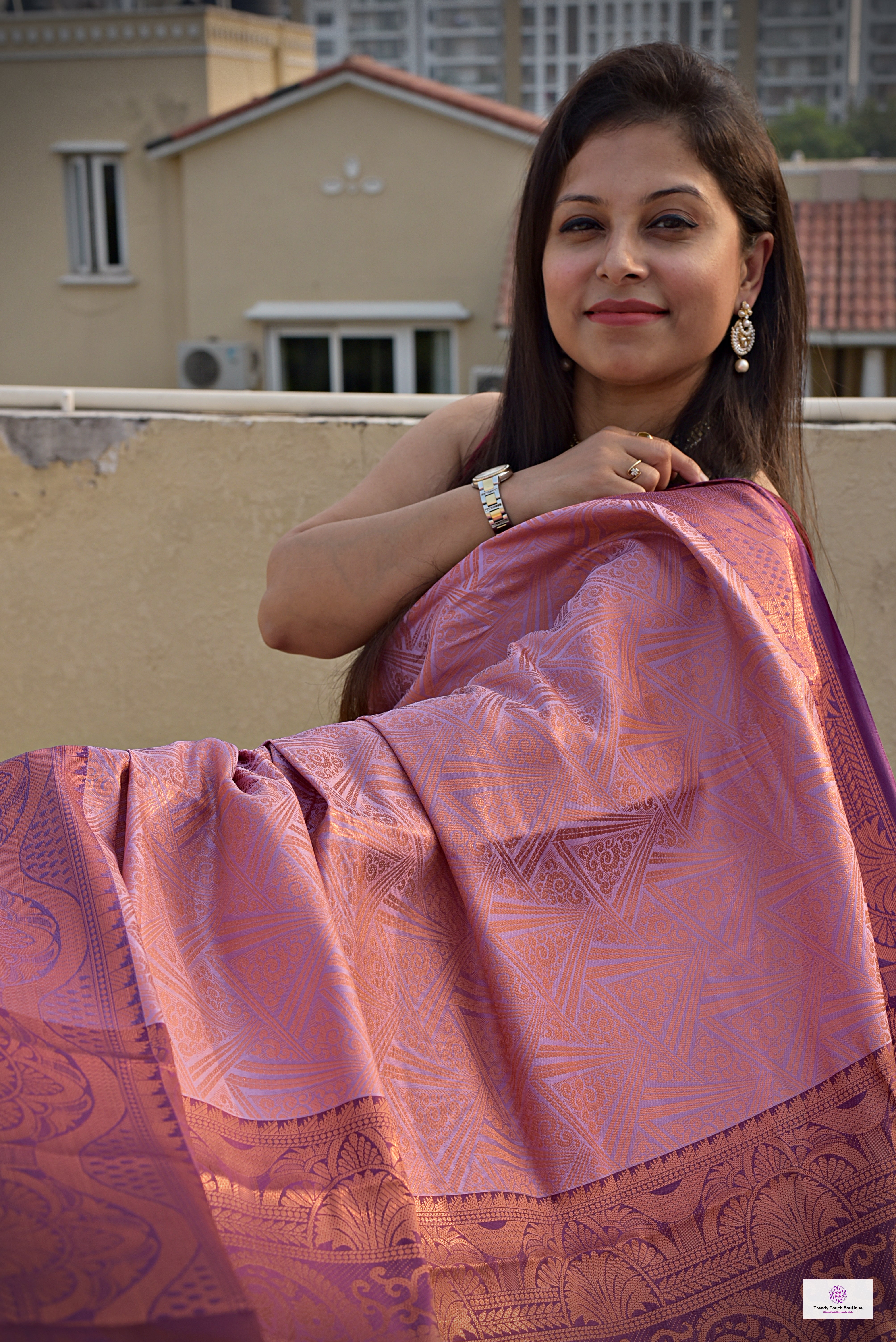 21 Beautiful Blouse Designs for Pink Color Silk Saree - Candy Crow