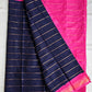 DARIYA - MADURAI SUNGUDI COTTON SAREE (MIDNIGHT BLUE & PINK)