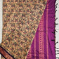 kalyani cotton gadwal kalamkari print peach magenta saree lightweight for office and special function with blouse piece best price