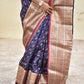 kanjivaram saree blue copper zari work bridal & wedding functions best price lightweight silk saree with blouse piece