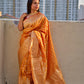 SWARNO - BANARASI SILK SAREE - OCHRE YELLOW