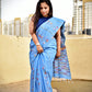 SKY - KANTHA HAND EMBROIDERED - KHESH KHADI COTTON SAREE