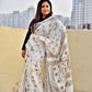 White Bangalore art silk Kantha stitch saree office wear wedding function celebration party wear floral design with blouse piece best price