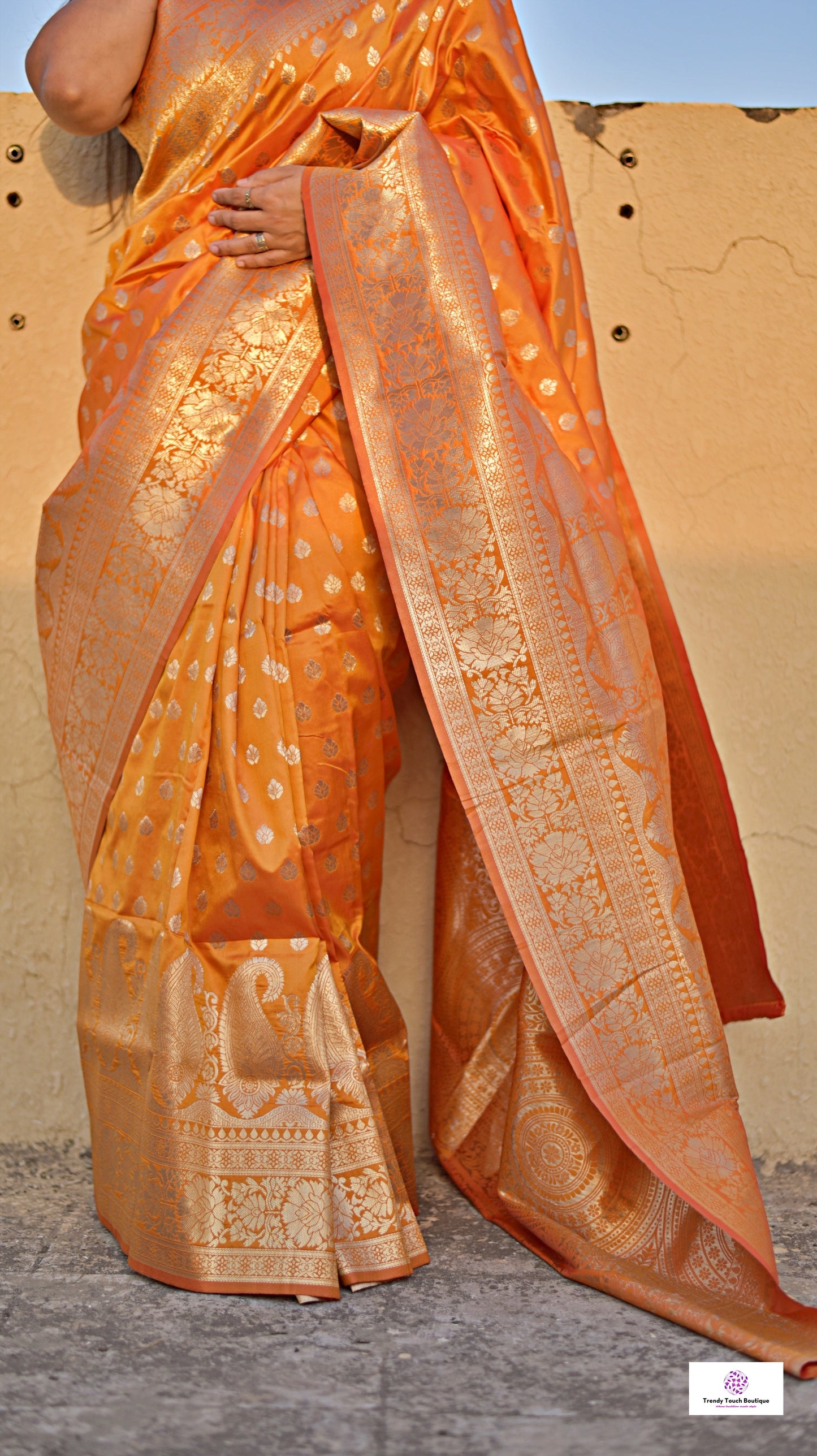 SWARNO - BANARASI SILK SAREE - OCHRE YELLOW