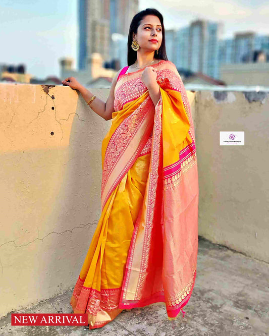 BODHON - SOFT LITCHI SILK (YELLOW & PINK)