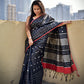 RATRI - SILK COTTON SAREE  (BLACK & RED)